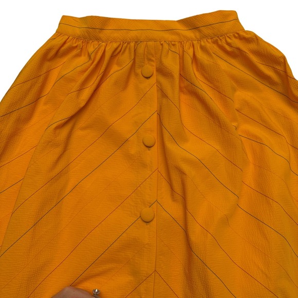 Sachin & Babi Skirt 0 XS Midi Button Front Golden Yellow High Waisted Pinstriped - Picture 3 of 9